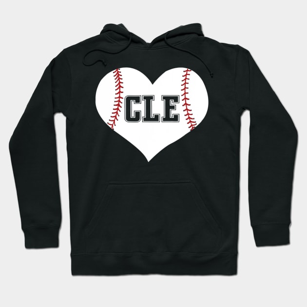 Cleveland Ohio Baseball Love Heart CLE Jersey Fan Hoodie by Vigo